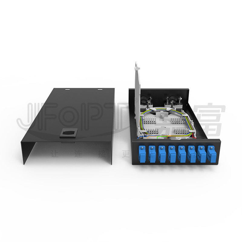 Latch-Type Fiber Optic Termination Box Desktop/Wall-Mounted SC/LC/FC/ST 8-12 Ports Black