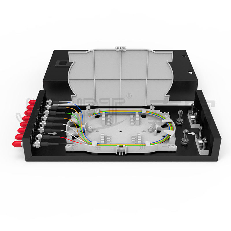 Latch-Type Fiber Optic Termination Box Desktop/Wall-Mounted SC/LC/FC/ST 8-12 Ports Black