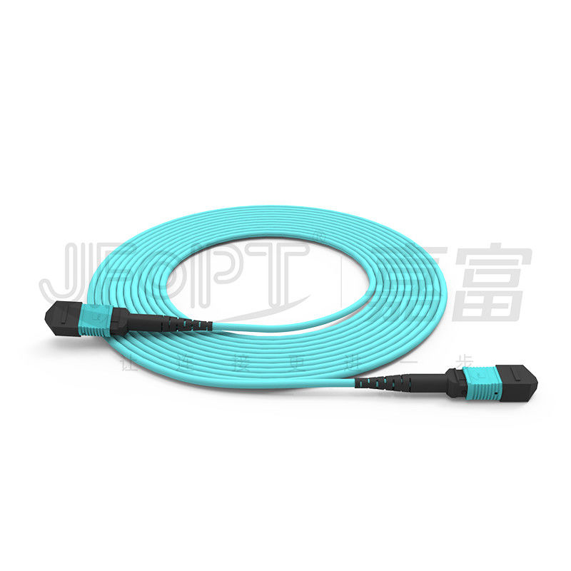MPO-MPO Trunk Cable Aqua Round Boot Fiber Optic Pigtail Patch Cord for Versatile Networking Solutions