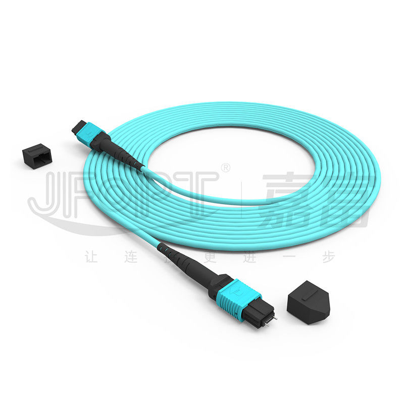 MPO-MPO Trunk Cable Aqua Round Boot Fiber Optic Pigtail Patch Cord for Versatile Networking Solutions