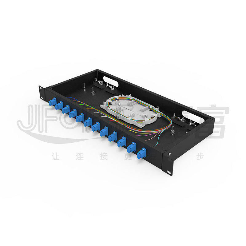LC/SC/FC/ST Rack Mount Fiber Patch Panel 12/24core With 19-inch Size Door Button Opening