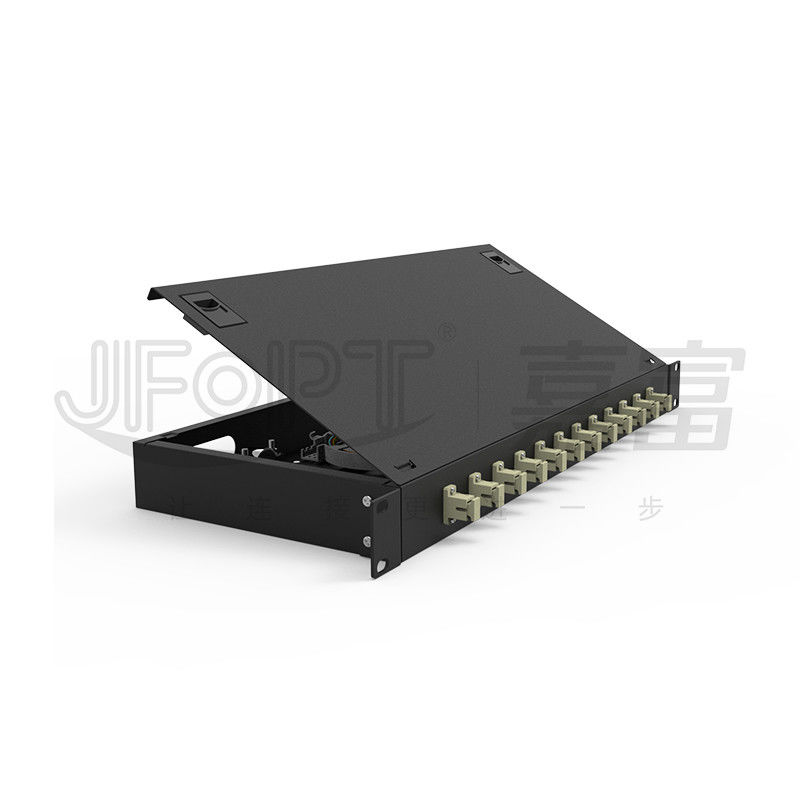 LC/SC/FC/ST Rack Mount Fiber Patch Panel 12/24core With 19-inch Size Door Button Opening