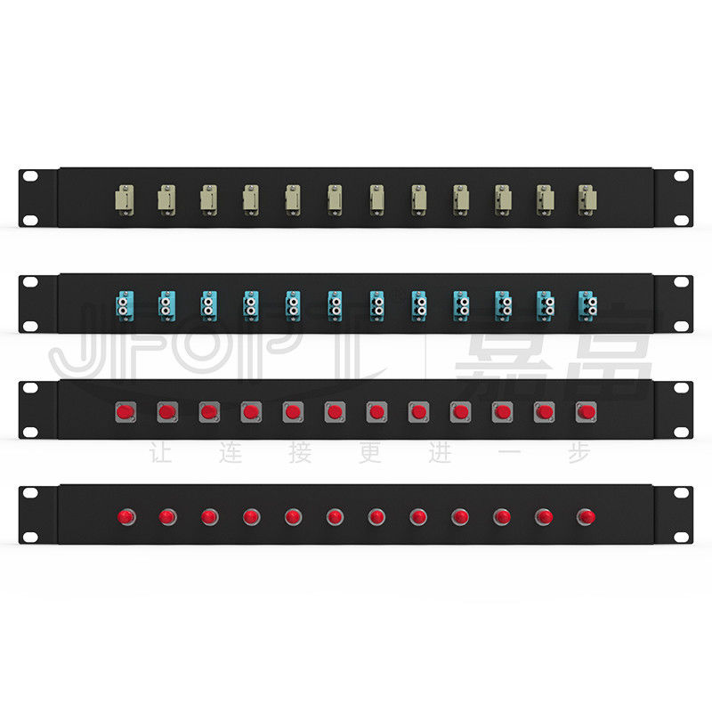 LC/SC/FC/ST Rack Mount Fiber Patch Panel 12/24core With 19-inch Size Door Button Opening