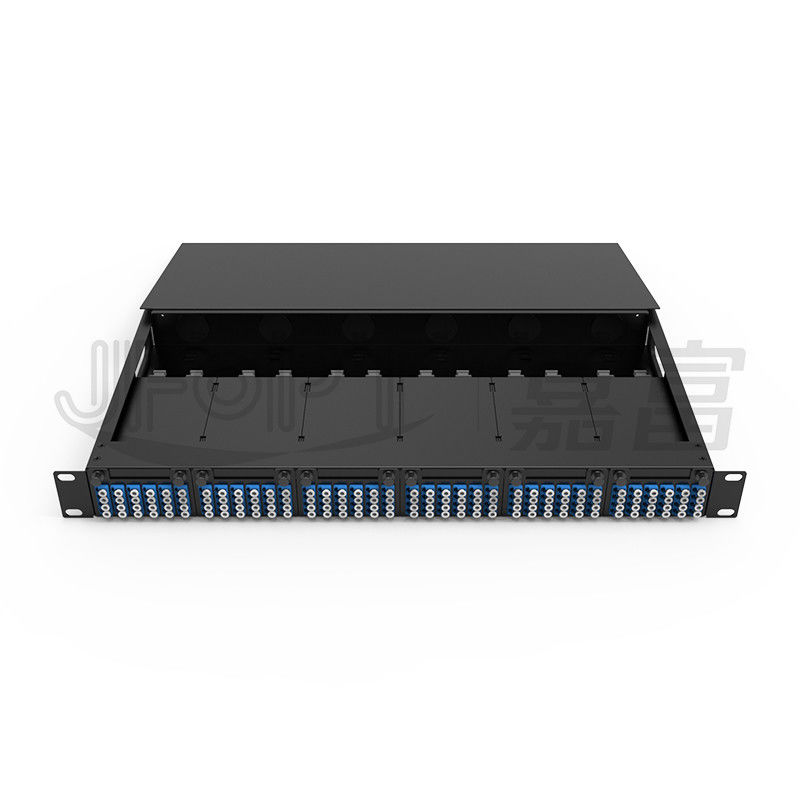 1U MPO-LC G657A1 144 Cores Density High Density Junction Box With LC Adapter Cold Rolled Steel Chassis