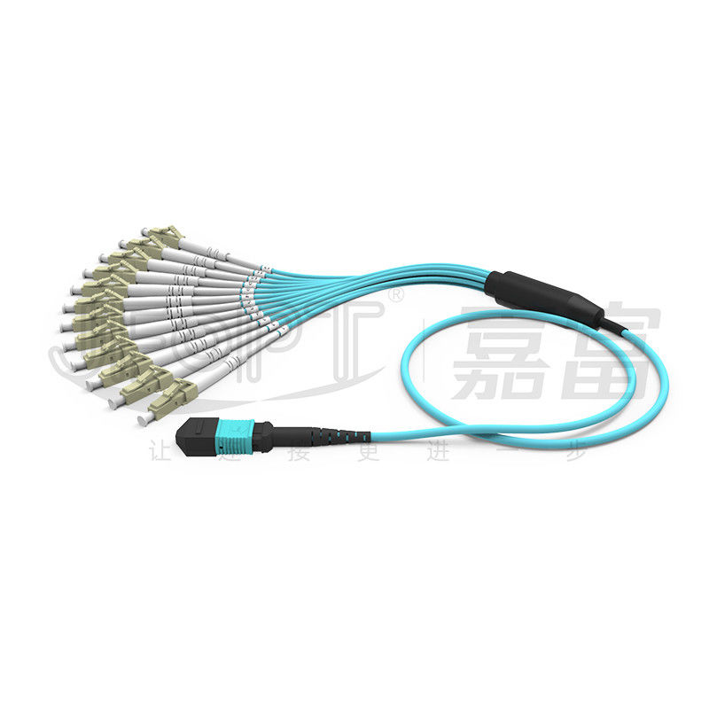 MPO Patch Cord OM3 OM4 MPO-LC Breakout Cable 1 3 5 10 Meter LSZH/PVC Jacket 850/1300nm Aqua