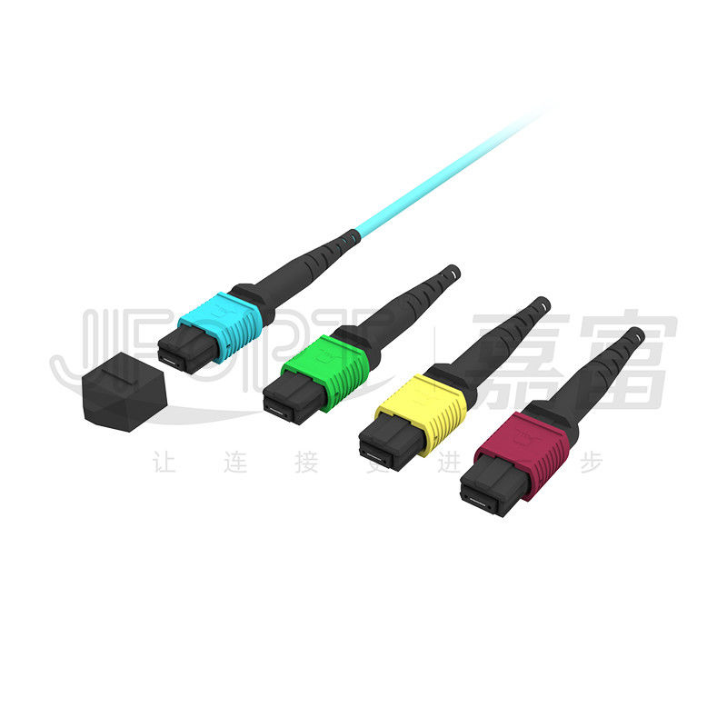 MPO Patch Cord OM3 OM4 MPO-LC Breakout Cable 1 3 5 10 Meter LSZH/PVC Jacket 850/1300nm Aqua