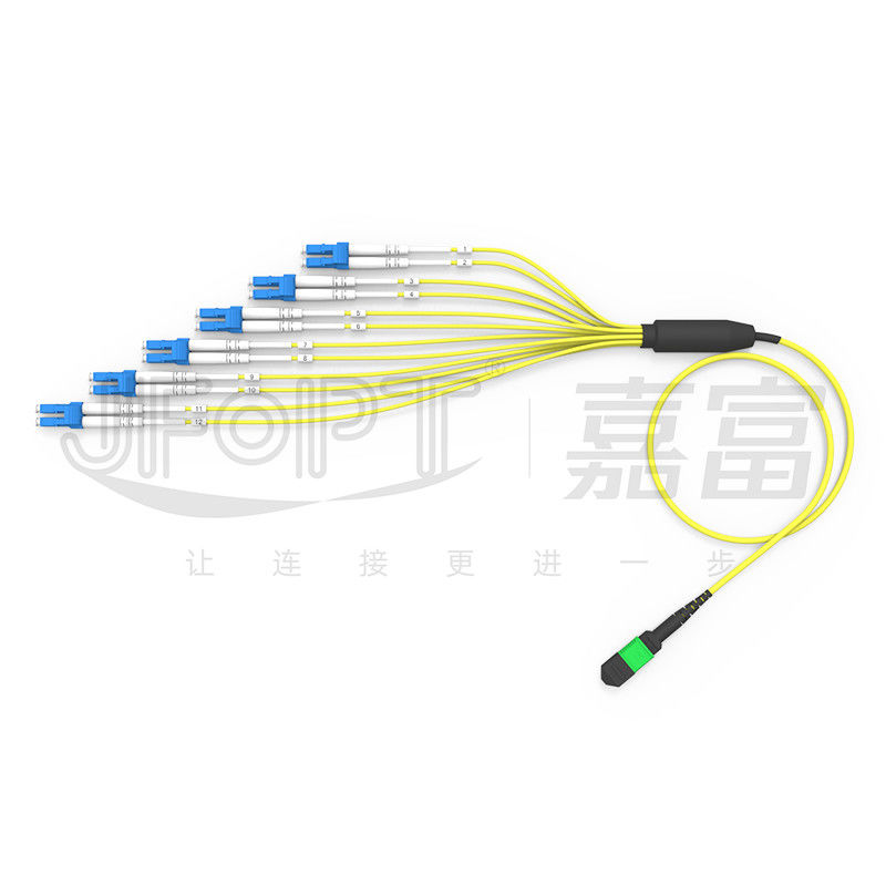 Unequal Length design MPO-LC adapts complex wiring environments SM Breakout Cable 12 Fiber Customizable LC DX Patch Cord