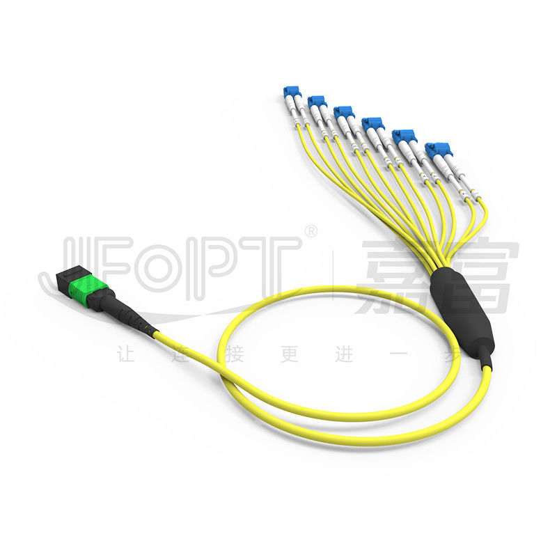 Unequal Length design MPO-LC adapts complex wiring environments SM Breakout Cable 12 Fiber Customizable LC DX Patch Cord