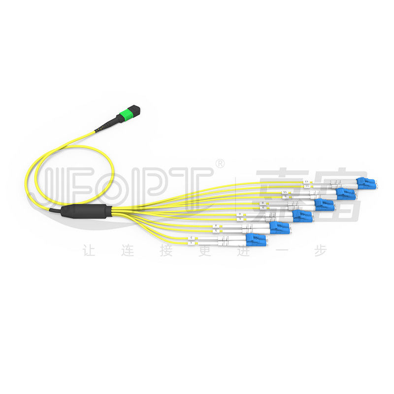 Unequal Length design MPO-LC adapts complex wiring environments SM Breakout Cable 12 Fiber Customizable LC DX Patch Cord
