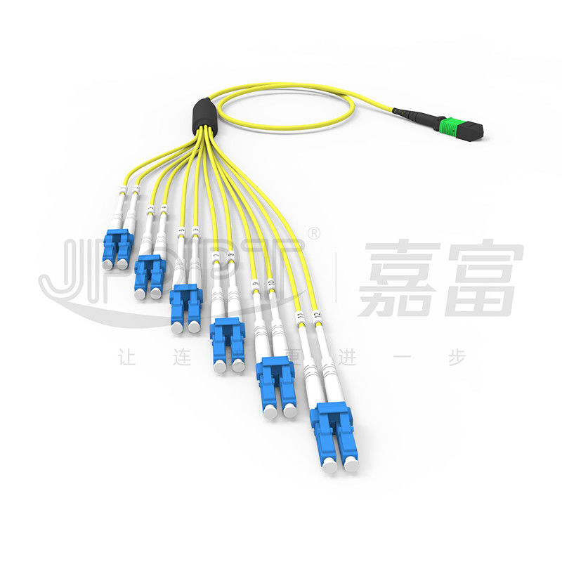 Unequal Length design MPO-LC adapts complex wiring environments SM Breakout Cable 12 Fiber Customizable LC DX Patch Cord